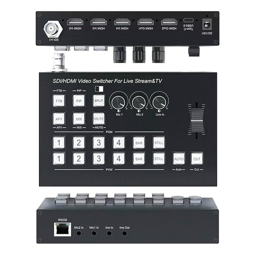 Producing Streaming Video for Multiple… Amazon.com: Video Mixer Switcher 1SDI/3HDMI Input 2HDMI
